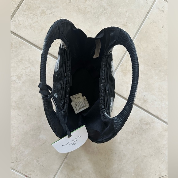 Kate Spade x Target Black and White Hair Polka Dot Woven Bag - Picture 2 of 4